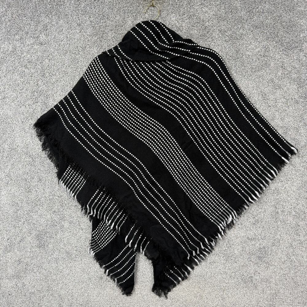 Altare Poncho One Size Striped Button Fringe Kimono Wrap Gothic Steampunk 90s - Picture 6 of 9